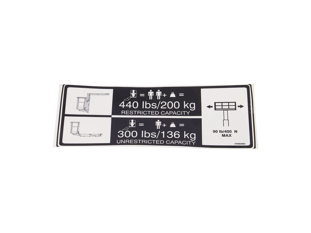 JLG Sticker 07050300 replacement part image