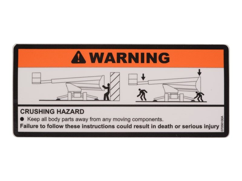 JLG Sticker 07056100 replacement part image