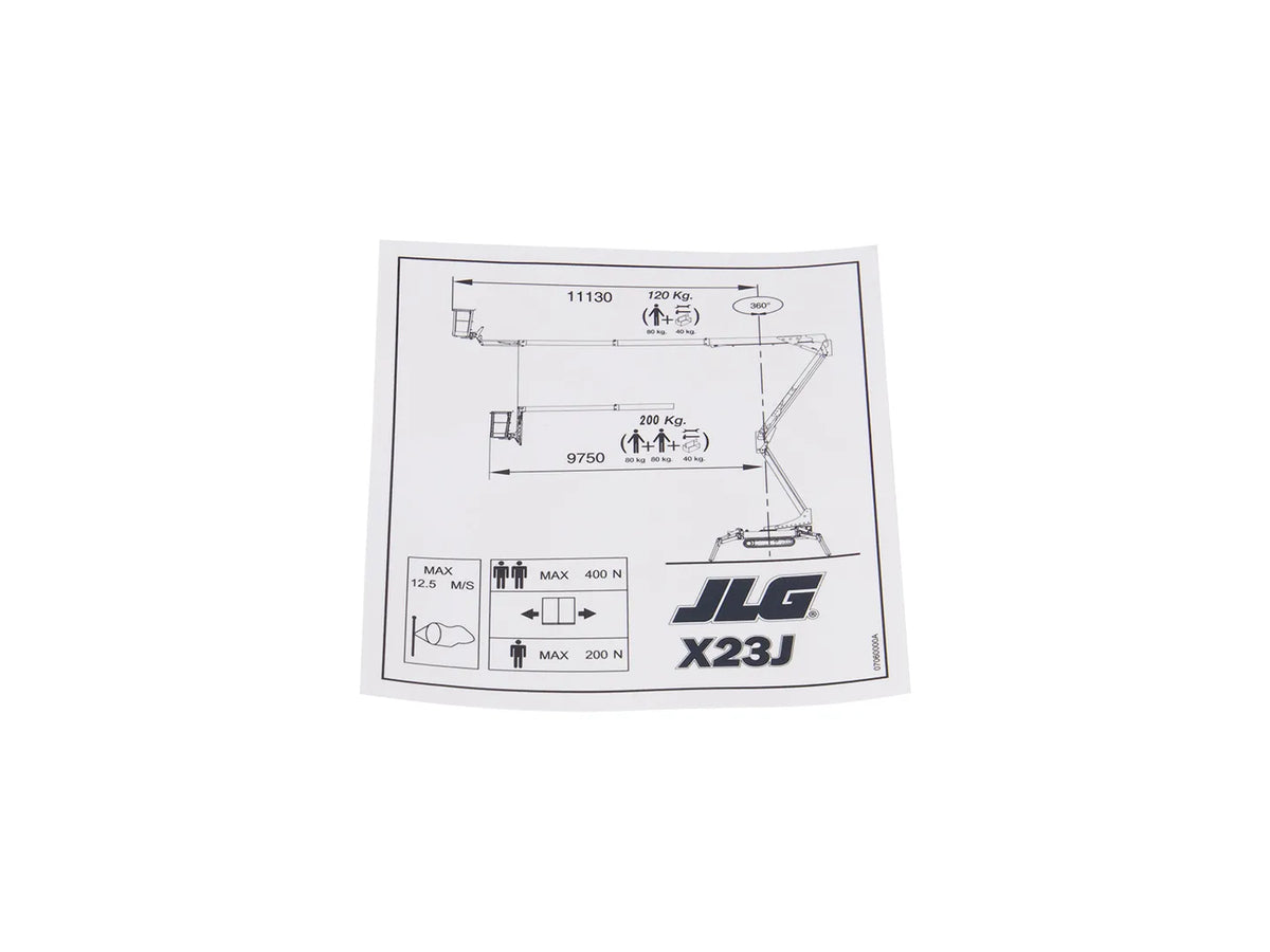 JLG Sticker 07060000 replacement part image