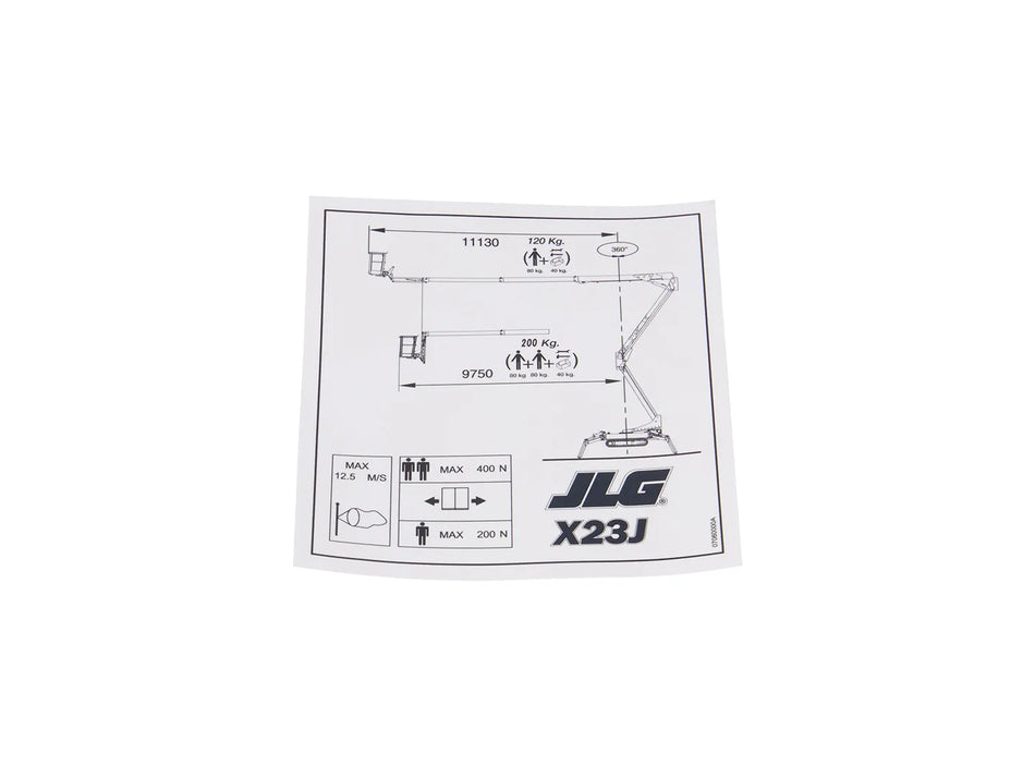 JLG Sticker 07060000 replacement part image