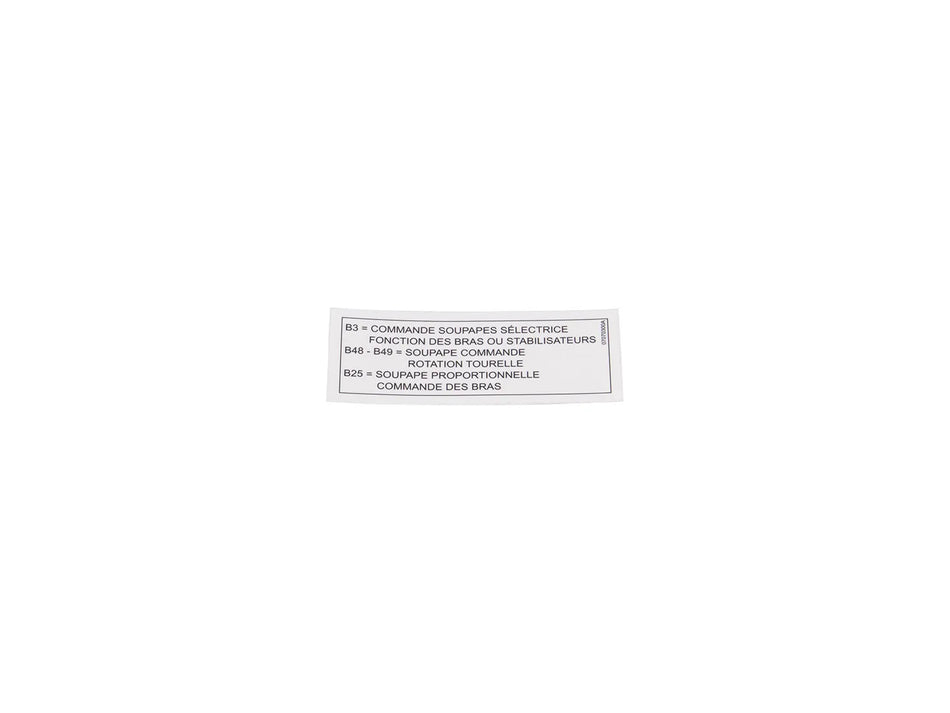 JLG Sticker Fr 07070300 replacement part image