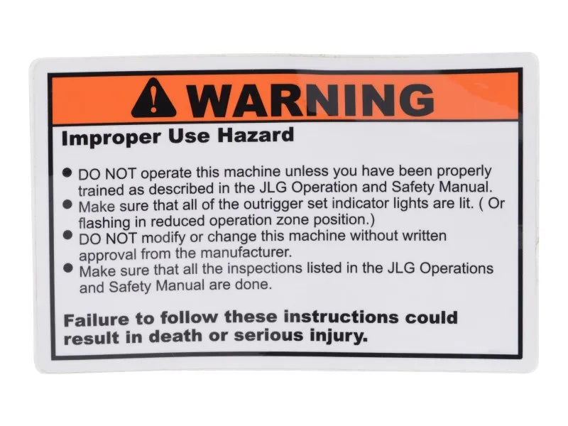 JLG Sticker 07082300 replacement part image