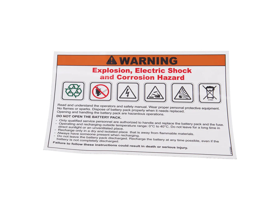 JLG Sticker 07107200 replacement part image