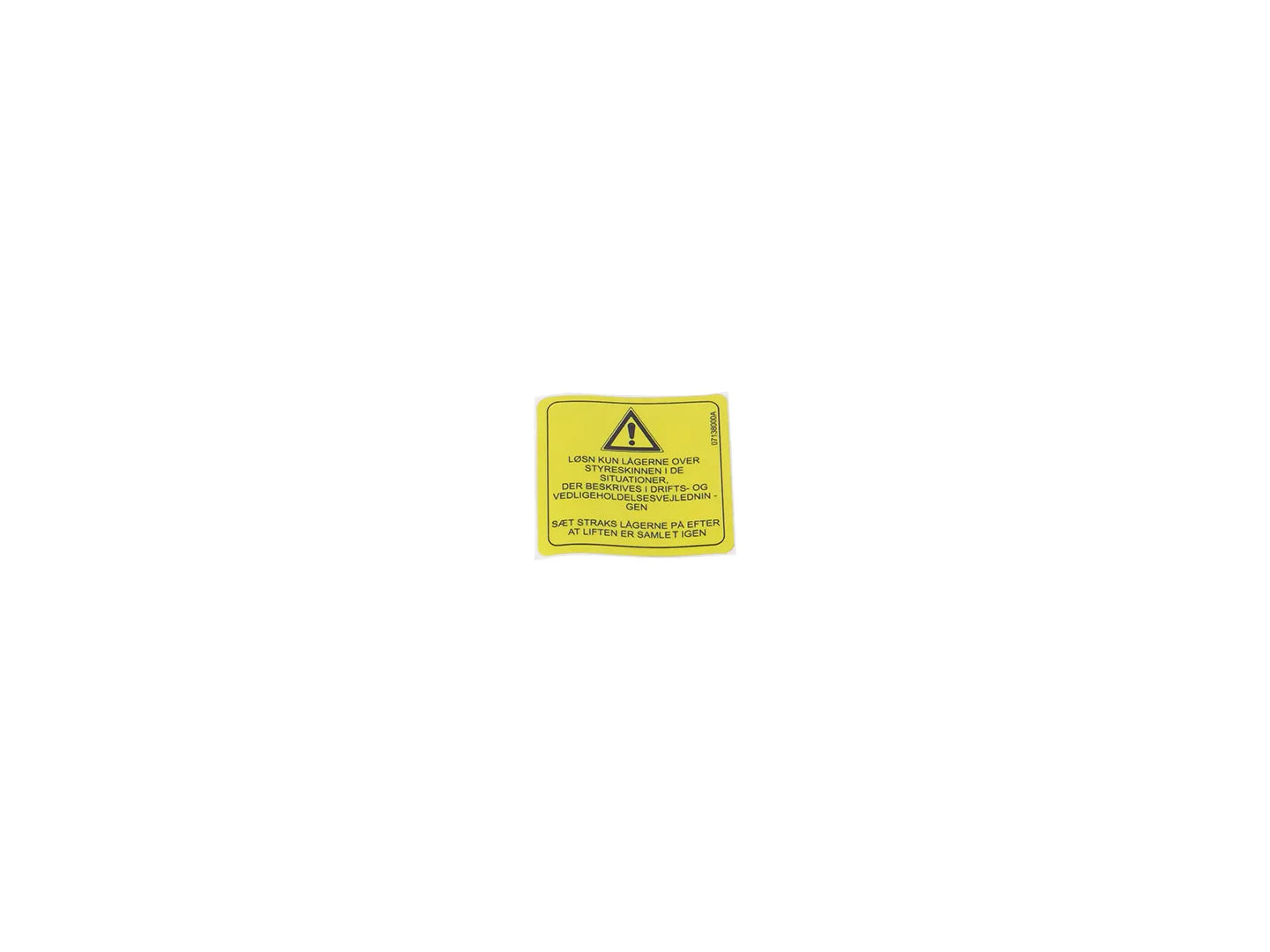 JLG Sticker Da 07138000 replacement part image