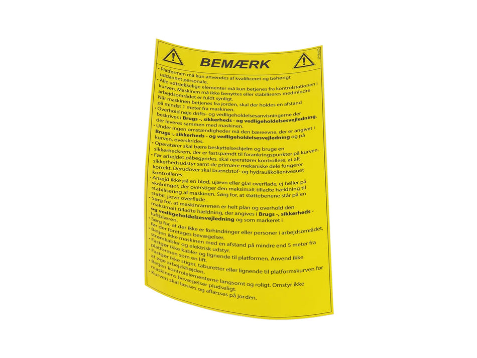 JLG Sticker Da 07138100 replacement part image