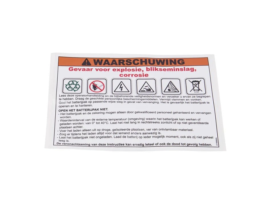 JLG Sticker Lithium 07188900 replacement part image