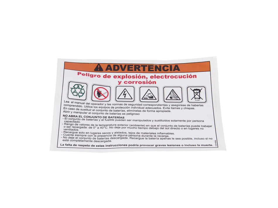 JLG Sticker Lithium 07201900 replacement part image