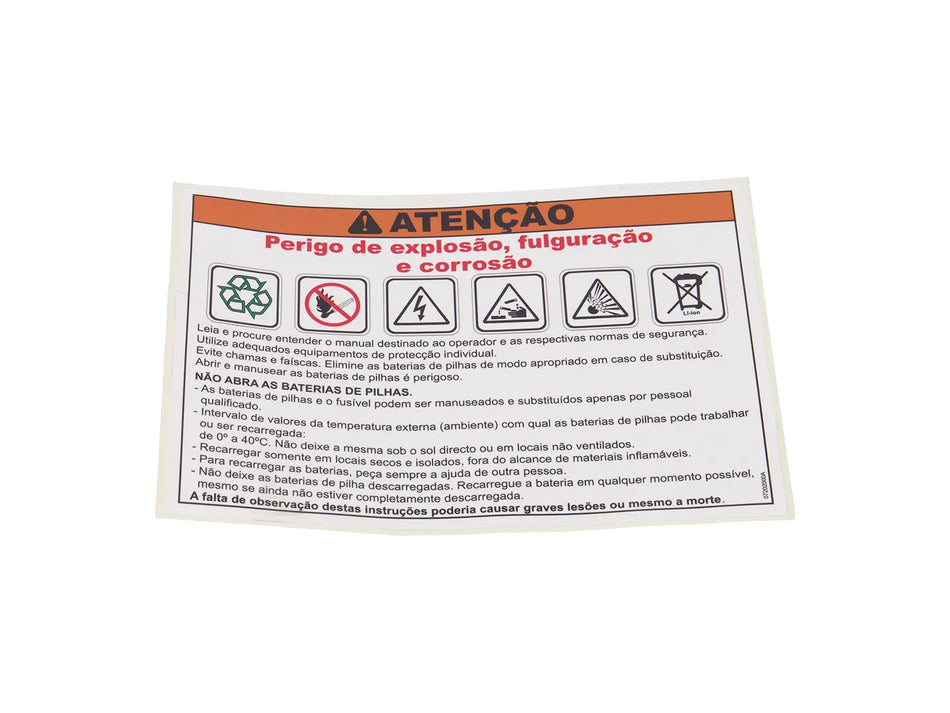 JLG Sticker Lithium 07202000 replacement part image