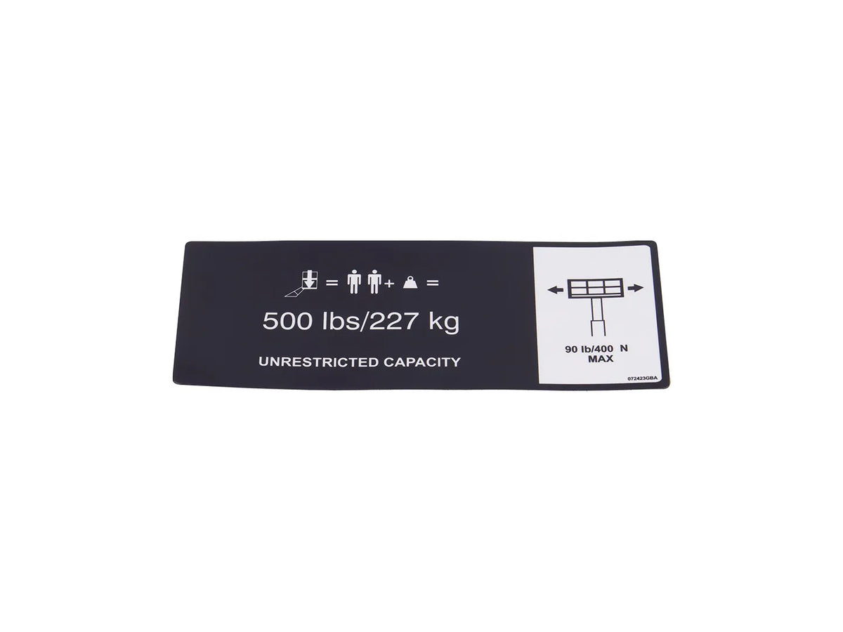 JLG Decal Capacity 072423Gb replacement part image