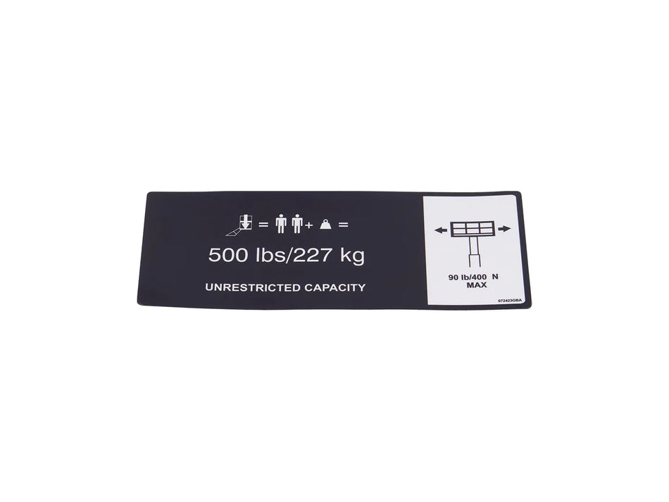 JLG Decal Capacity 072423Gb replacement part image