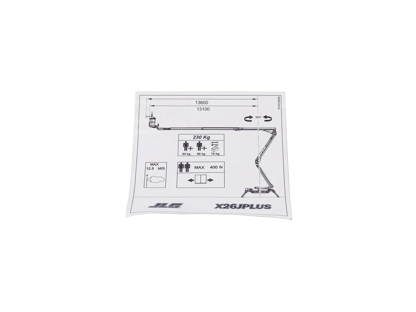 JLG Decal 07667000 replacement part image