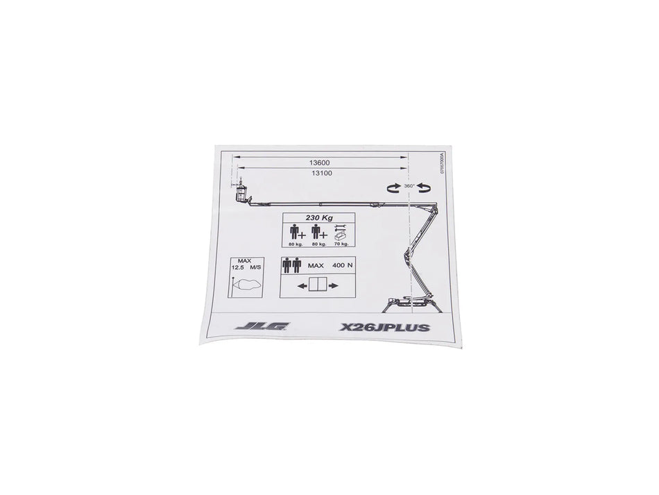 JLG Decal 07667000 replacement part image