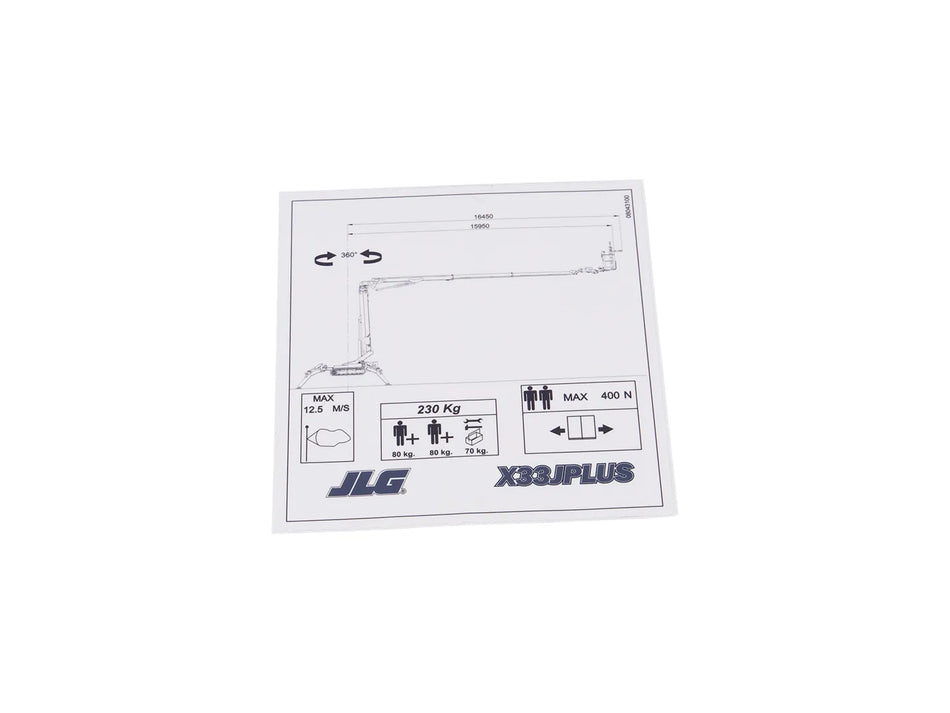 JLG Decalcapacity 08043100 replacement part image