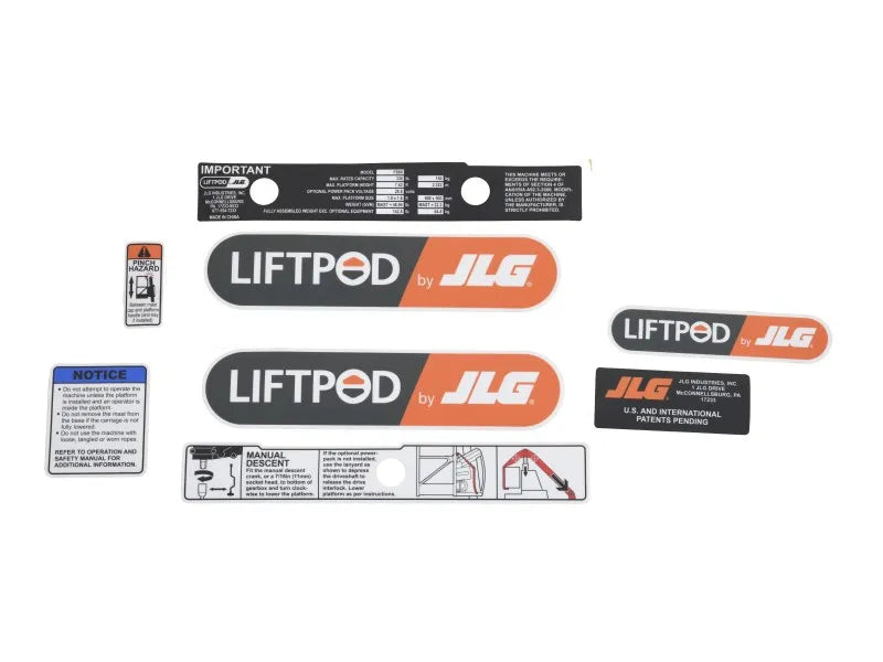 JLG Part # 1001071253 – Decal Kit