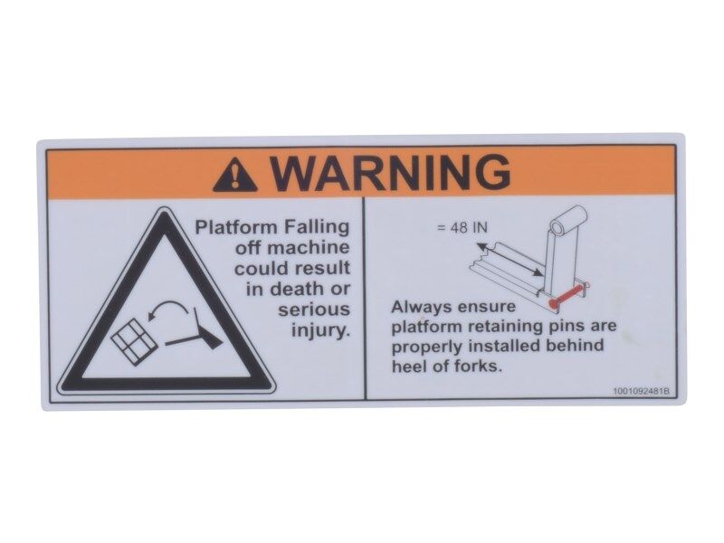 JLG Part # 1001092481 – Warning Attachment