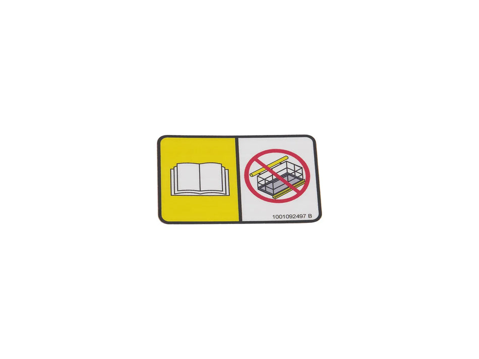 JLG Part # 1001092497 -  Decal,No Pipe Rack Allowed