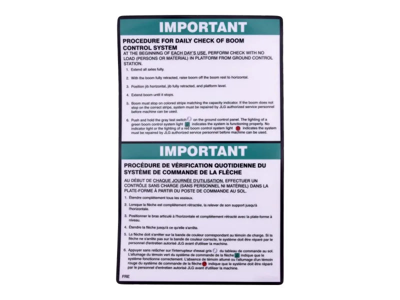 JLG Part # 1001125201 -  Decal
