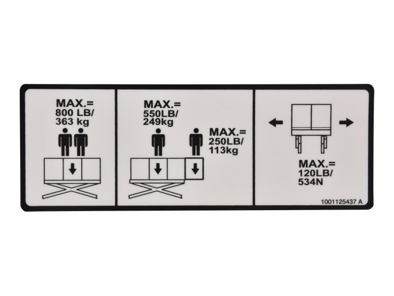JLG Part # 1001125437 – Decal