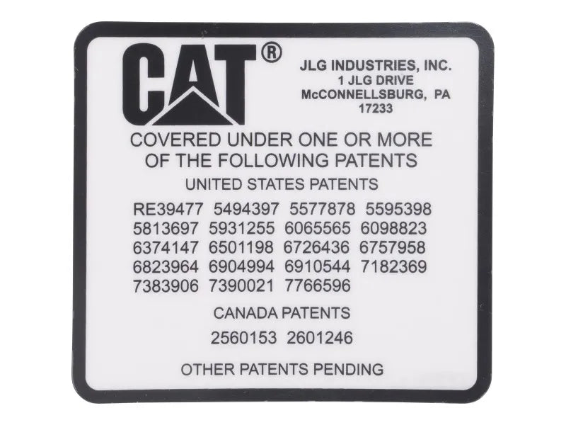 JLG Part # 1001133703 – Decal