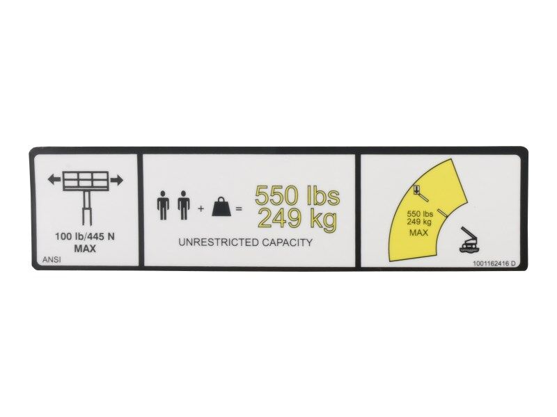 JLG Part # 1001162416 – Decal
