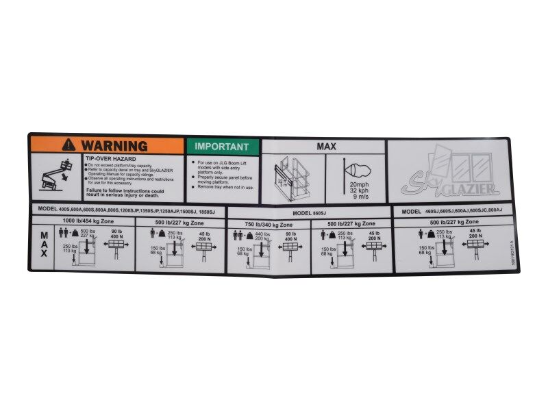JLG Part # 1001163131 -  Decal | Fits JLG 600AJ HC3