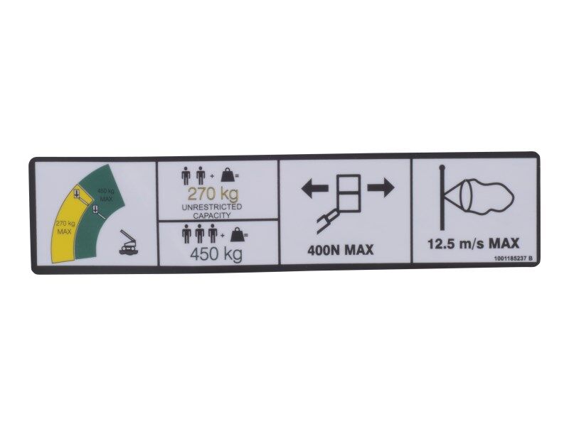 JLG Part # 1001185237 -  Decal