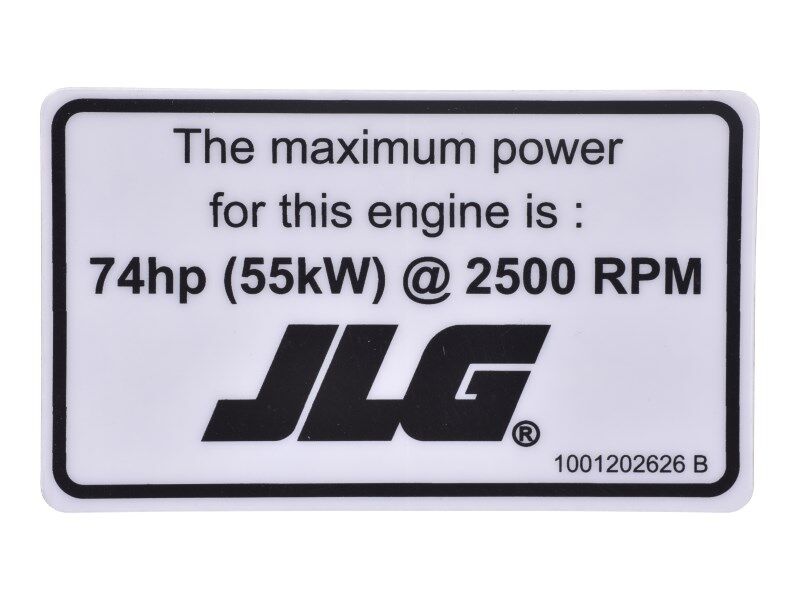 JLG Part # 1001202626 – Decal
