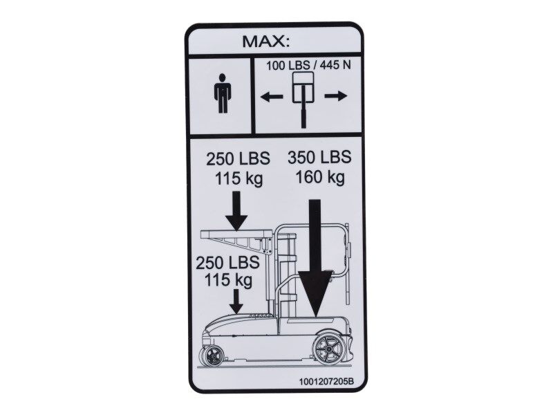 JLG Part # 1001207205 -  Decal