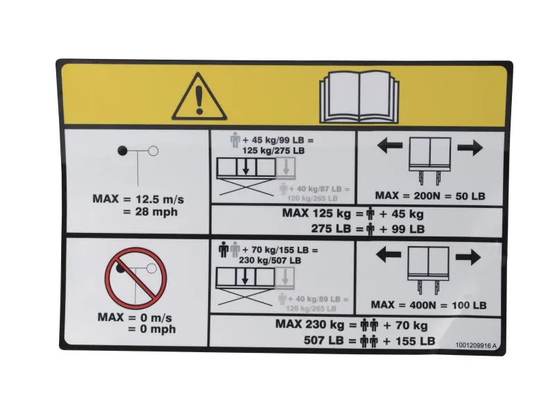 JLG Part # 1001209916 -  Decal
