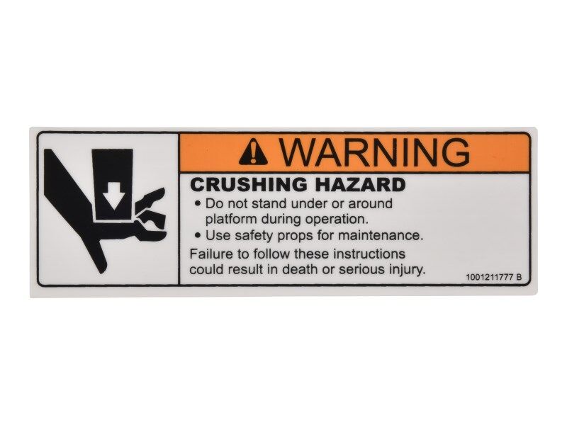 JLG Part # 1001211777 – Decal
