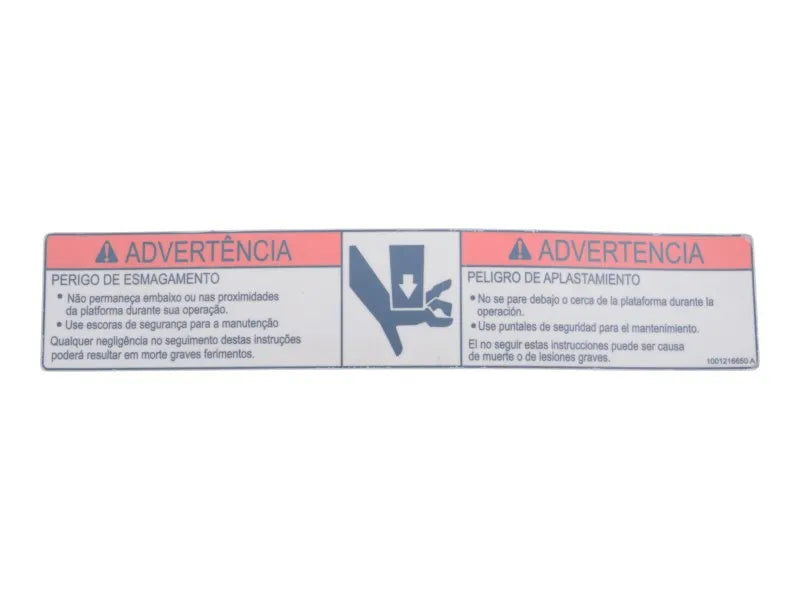 JLG Part # 1001216650 -  Decal, Crushing Hazard