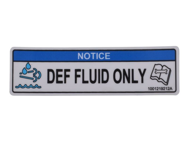 JLG Part # 1001219212 – Decal, Def Fluid Only Na
