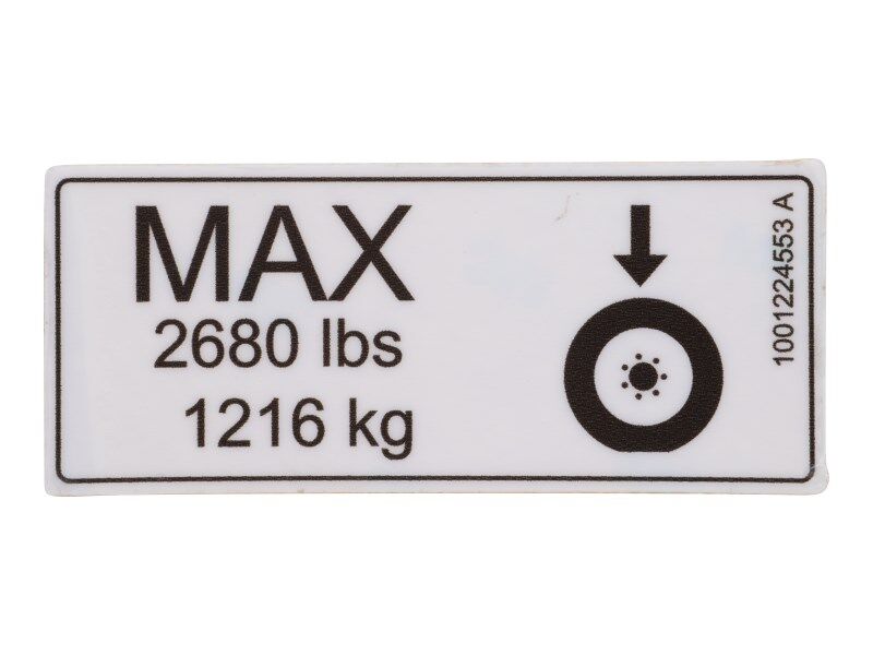JLG Part # 1001224553 – Decal, Max Tire Load