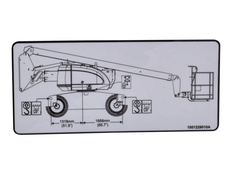 JLG Part # 1001229010 -  Decal, Lift Diagram 600A/AJ
