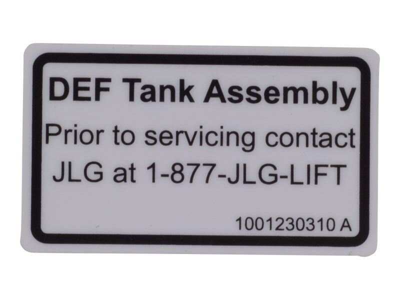 JLG Part # 1001230310 – Decal, Def Tank Service