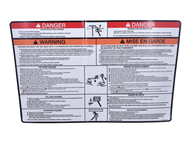 JLG Part # 1001231316 -  Warning/Danger Platform Decal