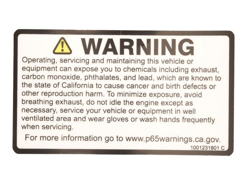 JLG Part # 1001231801 – Warning Decal Propel 65