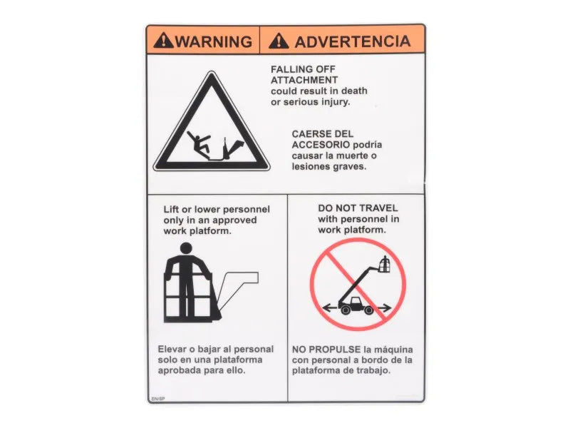 JLG Part # 1001235796 -  Decal, Carry Personnel (Span)