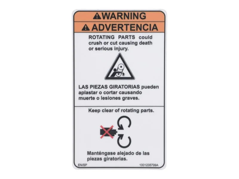 JLG Part # 1001235799 -  Decal, Moving Parts (Span)
