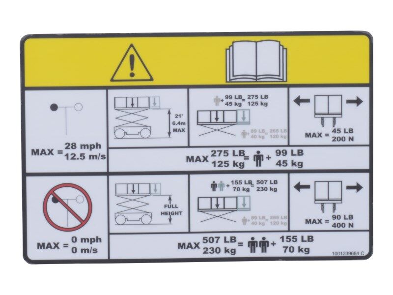 JLG Part # 1001239684 -  Decal