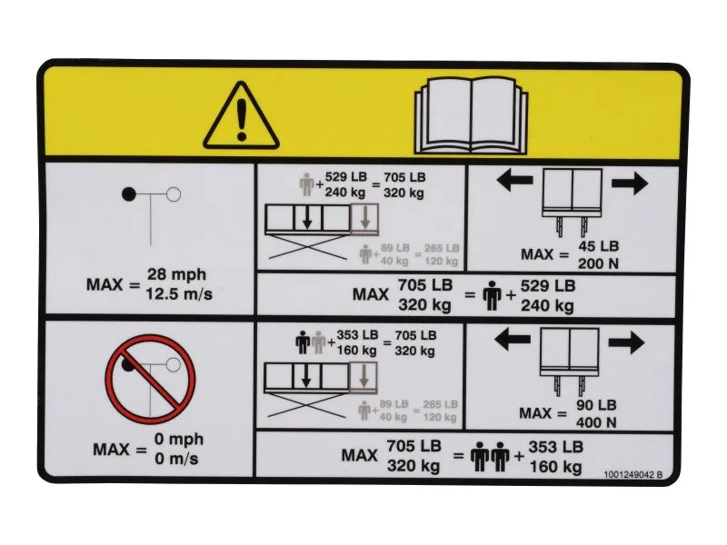 JLG Part # 1001249042 -  Decal