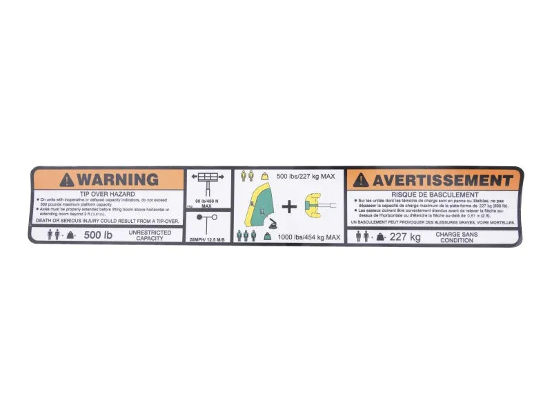 JLG Part # 1001253050 -  Decal, Warning Dual Cap