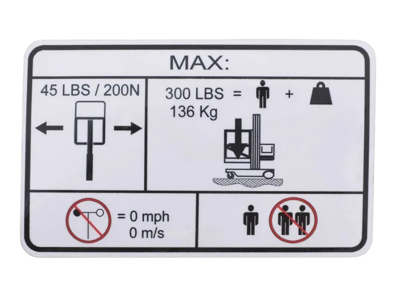 JLG Part # 1001256055 -  Decal
