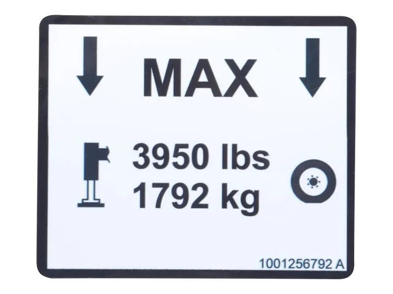 JLG Part # 1001256792 – Decal,Max Tire Load
