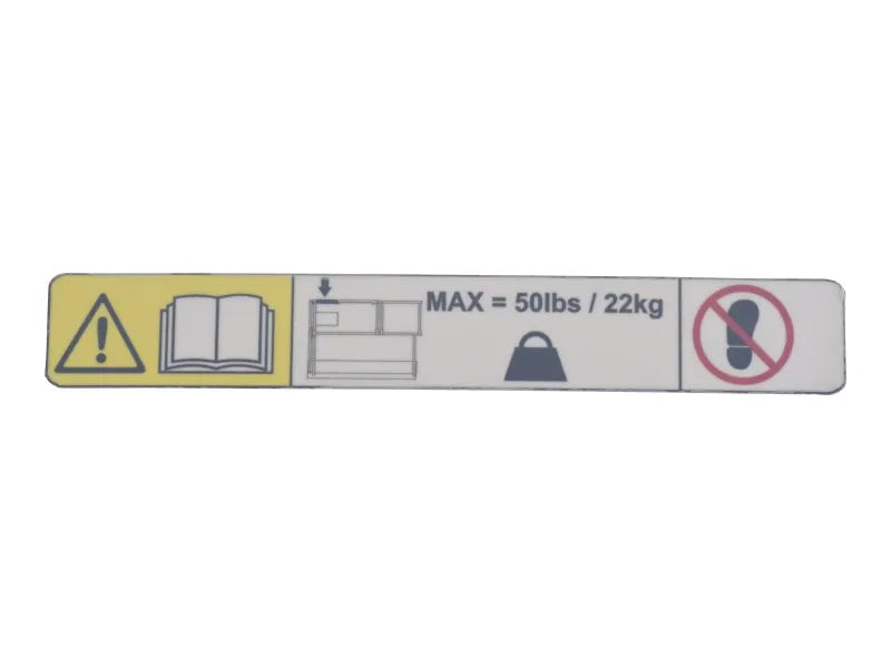 JLG Part # 1001261040 – Decal,Max Capacity 50lb/22kg