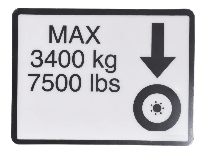 JLG Part # 1001262663 – Decal,max Tire Load