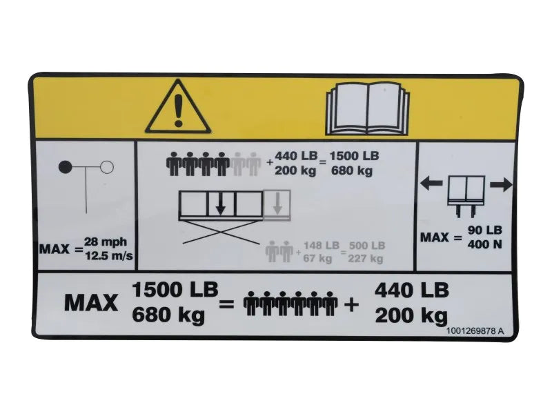 JLG Part # 1001269878 – Decal
