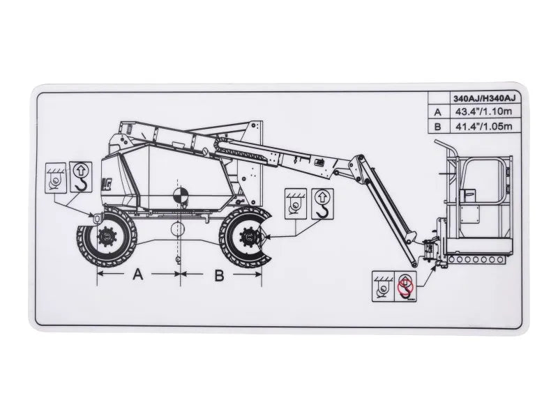 JLG Part # 1001284677 -  Decal, Lift Diagram 340aj