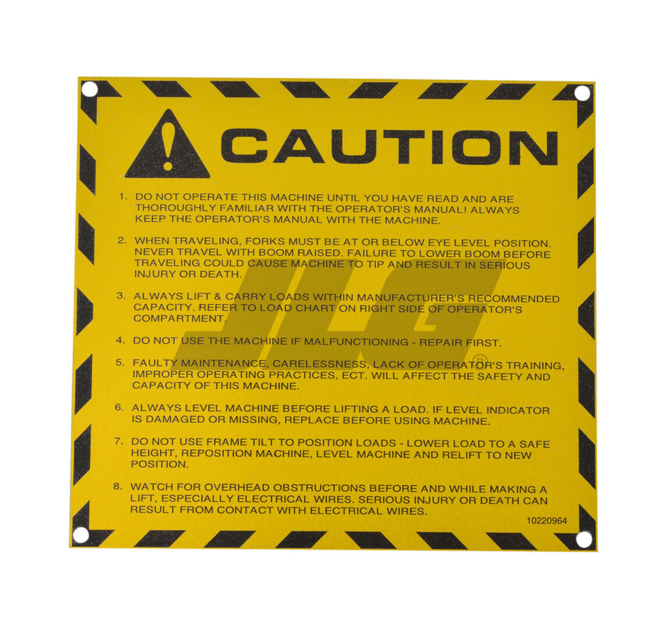 JLG Part # 10220964 -  Decal Caution
