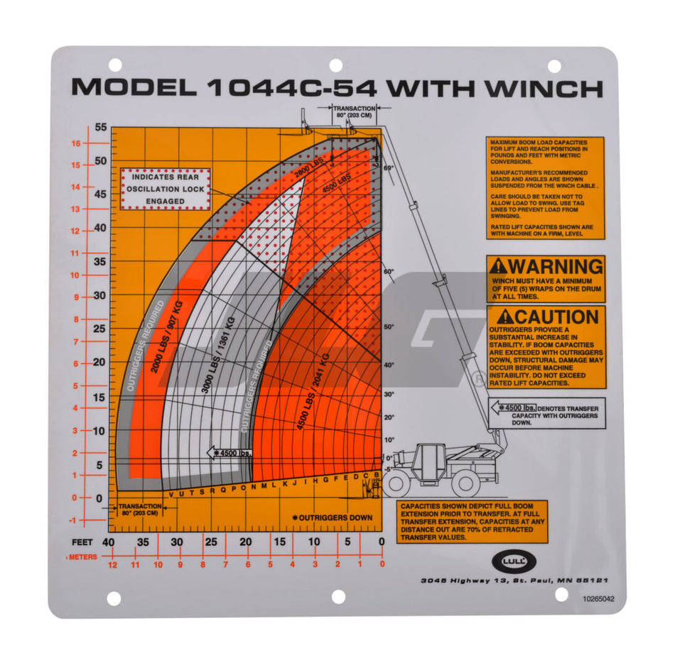 JLG Part # 10265042 -  Flip Card